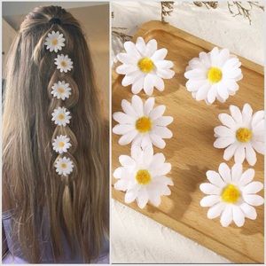Daisy hair clip (set of six) - white daisy hair clip - white flower hair clip